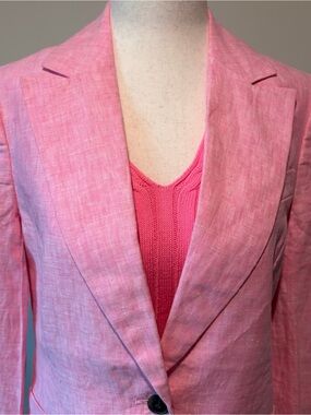 Talbots Pink 100% Linen Blazer